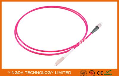 China LC / PC - FC / PC Fiber Optic Patch Cord Jumper OM4 50/125um Multimode LSZH 2M Pink Jacket for sale