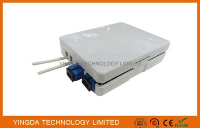China 2 Ports SC Adaptor Fiber Optic Termination Box, 2 Fibers FTTH Termination Box Wall Outlet for sale