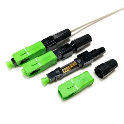 China Discount Average 0.3dB IL SC APC Quick Connector Field Installable For Drop Cable for sale