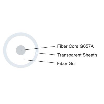 China FTTH Invisible Fiber Optic Cable G657 Transparent Sheath Indoor Wiring 0.9 1.2mm PVC for sale