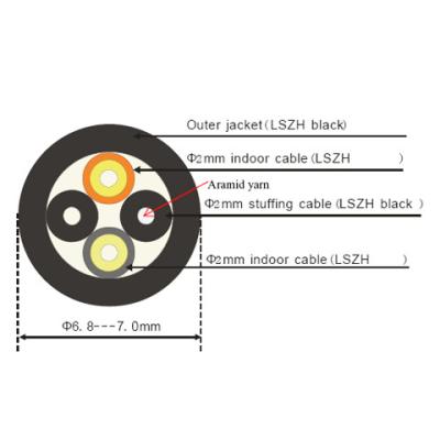 China Outdoor FTTA Base Station CPRI Cable Round 2 Cores 7.0mm G657A2 LSZH BBU RRU for sale