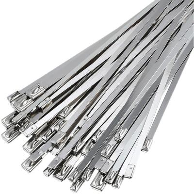 China Self Locking Stainless Steel Ball Tie Straps for Telecom, Traffic Lights, Monitor, Fiber Optic Cable à venda