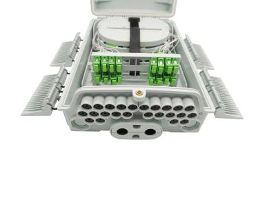 China Pole & Wall Mounted Fiber Optic Distribution Box 24 Ports with 1x16 PLC Splitter IP65 for sale