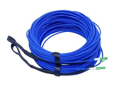 China Pre Terminated FTTH Armoured Fiber Optic Patch Cord LC APC UL V0 Flame Retardant for sale