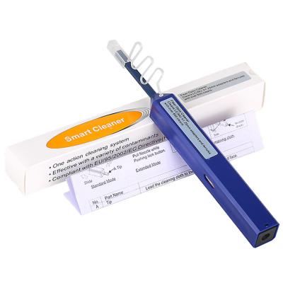 China FTTH Optical Fiber One Click LC MU Connector 1.25mm Cleaner Cleaning Pen Type Blue CE ROHS for sale