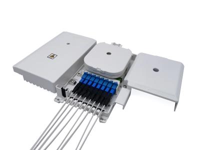 China Divisor de fibra óptica sin cortar 1x8 de la fibra óptica de 8 ABS de los puertos de la caja plástica de la terminación en venta