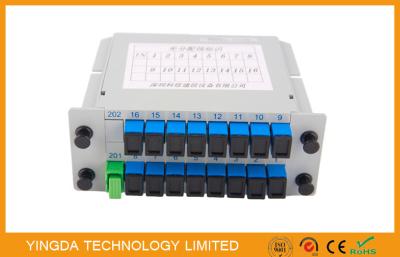 China 1260 - 1650 Nm Lgx 1 * 16 Multi Channel Fiber Optic PLC Splitter 1 x 16 2 Slot for sale
