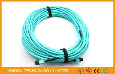 China 12 cable de las fibras OM3 10Gig MTP MPO, cable MPO - MPO 12 F.O. OM3 15 Mts del tronco en venta