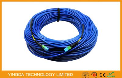 China 12 Fiber MTP Steel Armored Fiber Optical MTP MPO Cable Round , MTP Patch Cord for sale