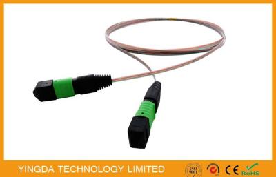 China 12 Core Ribbon Fiber Mpo To Mpo Jumper,  Mtp / Male Single Mode Fiber Cable for sale