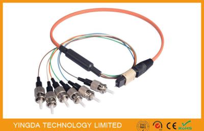 China Round 8 Fiber MPO / ST Fan - Out Truck Cable Om2 , MTP Male Connector Jumper 900um for sale