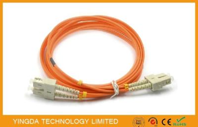 China SC - Duplex multimodo 2.0mm do cabo de remendo 50 da fibra óptica do SC (125) um com grampo bege à venda