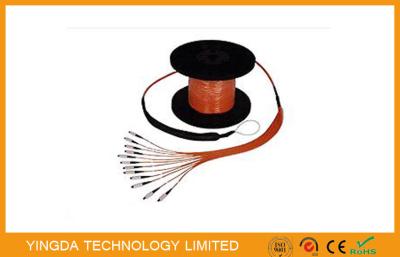 China 8 / 12 Core Pre -Terminated Fiber Optic Patch Cord Truck Cable Assembly With Pulling Eye for sale