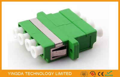 China SM 9/125 um Fiber Optic Adapter LC / APC , Optical Fibre Adapter Green Quad 4 Way for sale