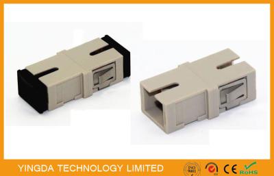 China Durable OM2 Multimode Optical Fiber Coupler Without Flange SC Adapter Beige for sale