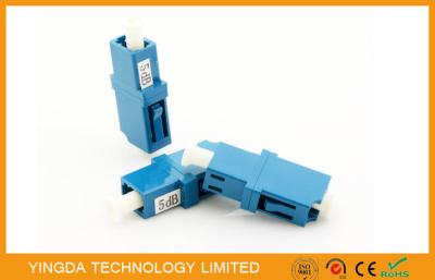 China LC PC Fixed Fiber Optic Attenuator 5dB Blue White Dust Cap GR910 , IEC Standard for sale