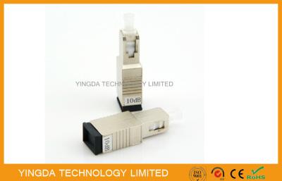 China Metal Fiber Optic Attenuator SC / PC SC FC ST 10 dB Male to Female High Power for sale