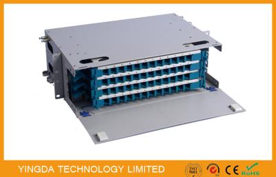 China 48 Cores Fiber Optic Patch Panel Cabinet Welding Tray 4 x 12F Rack Mounting for sale