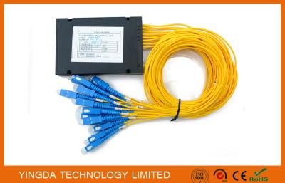 China Small FTTH Passive Fiber Optic PLC Splitter 1X16 SC SM 2.0mm High Stability for sale
