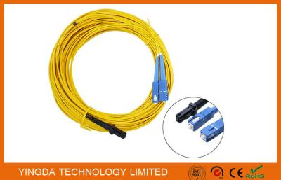 China LC / APC Fiber Optic Patch Cord MT-RJ to SC Singlmode Duplex Zipcord Without Clip Yellow for sale
