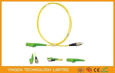 China E2000 / APC - FC / UPC SM SX 3.0mm 3M Fiber Optic Patch Cord Yellow LSZH for sale