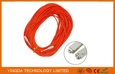 China LSZH Fiber Optic Patch Cord SC - SC With Simplex Beige Housing Orange / Corning Fiber Cable for sale
