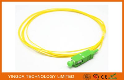 China Pigtails SC APC Singlemode Simplex 3 M 900 um PVC Yellow Fiber Optic Cable for sale