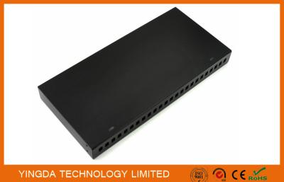 China 19” 24 Port Rack Patch Panel , 24 Cores SC Simplex Adapter Panel Rack Mounting Black for sale