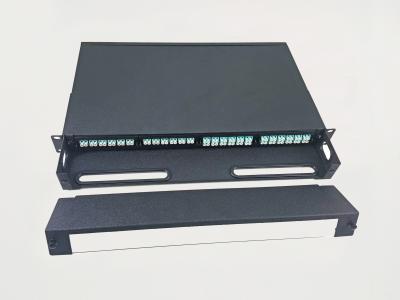 China 96 Cores 1U MPO Patch Panel Enclosure 4 bays wide 24 LC ports MTP Cassette Adaptors for sale