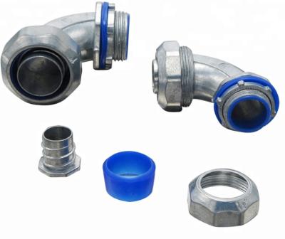 China UL Listed Electrical Conduit Fittings Liquid Tight Conduit Connectors 90 Degree for sale