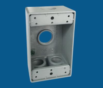 China 1 Gang Waterproof Electrical Box / Exterior Outlet Box With 4 Outlet Holes for sale