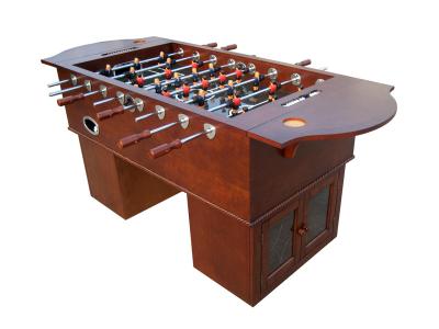 China Wood Veneer Soccer Game Table Premier Foosball Table With Solid Steel Rods for sale