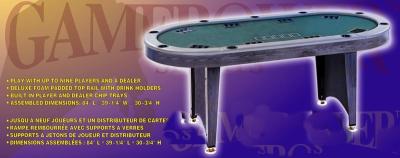 China 84 Inches Oval Poker Table , Indoor  Modern Poker Table With Folding Legs for sale
