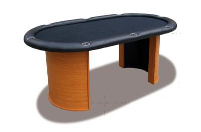 China Top del negro de la mesa de juegos del póker del estilo los 7FT del arco con la pierna de la madera contrachapada/el ribete del cuero en venta