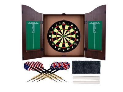 China Professional 18 Inches Bristle Dartboard , MDF Wooden Dartboard Cabinet Set for sale