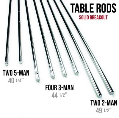 China Silver Chromed Solid 5 / 8 Inch Steel Rods For Standard Foosball Tables for sale