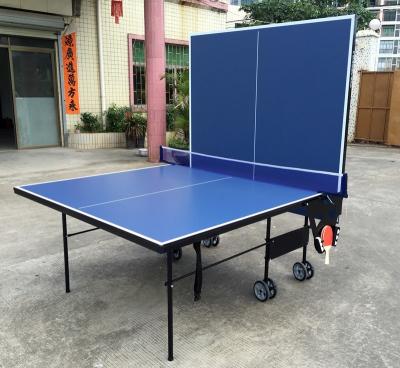 China 9FT Folding Indoor Table Tennis Table MDF Ping Pong Table Metal Accessories Rack for sale