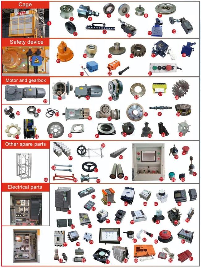 construction hoist spare parts