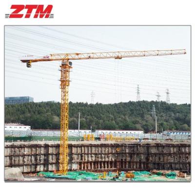 China ZTT136 Flattop Tower Crane 8t Capacity 60m Jib Length 1.3t Tip Load Hoisting Equipment for sale