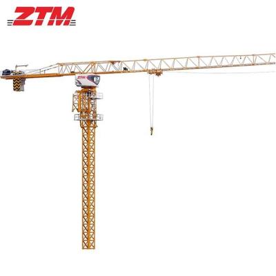 China ZTT86 Grúa de torre plana 6t Capacidad 56m longitud de jib 1.2t Equipo de elevación de carga de punta en venta