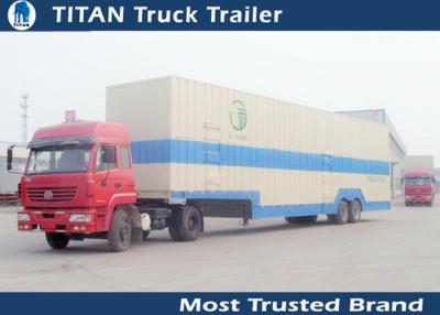 China Dual Axle Enclosed 8 - 24 Cars auto transport trailers , heavy equipment trailer for sale