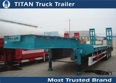 China 50 Tons low loader 3 axle drop deck Low Bed Trailer for vessels , boats , combine harvesters for sale