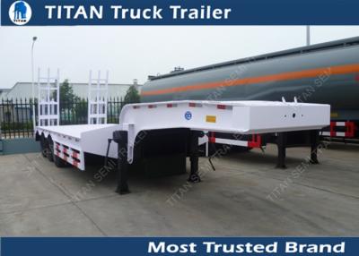 China Customized tri axle low loader heavy duty equipment trailers with JOST or FUWA landing gear for sale