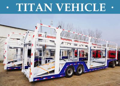 China Steel Car Carrier Trailer , 2 / 3 Axle Vehicle Transport Semi Trailer for sale