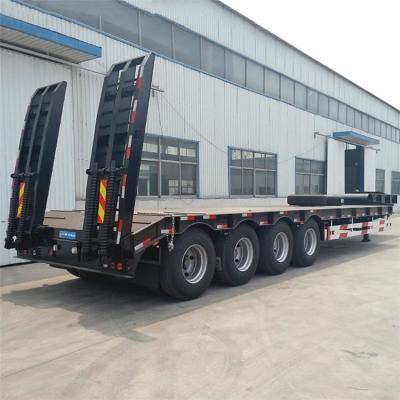 中国 4 Axle 100 Ton Equipment Transport Lowbed Truck Trailer for Sale Price 販売のため