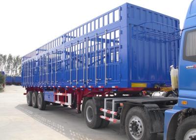 China 40 T Stake Cargo trailer with fence and 3 axles , flat bed trailer transport bulk cargo for sale