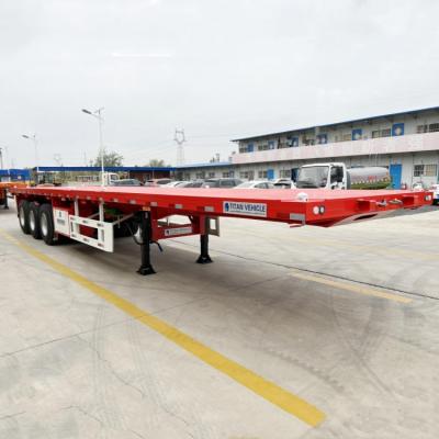 China 40 Ft Flatbed Semi Truck Trailer for Sale Near Me in Tanzania en venta