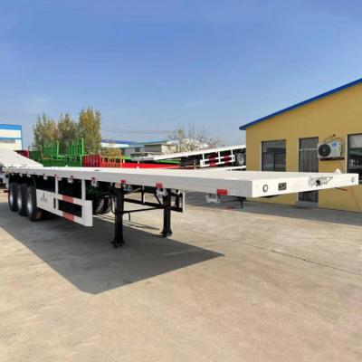 Chine 3 Axle Flat Bed Trailers for Sale Near Me in Ghana |  Flatbed 40 Ft Trailers à vendre