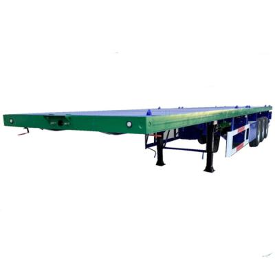 China How much is a flatbed trailer for sale? - 3/Tri Axle Container Flatbed Semi Trailer 40ft/40 Foot Prices à venda