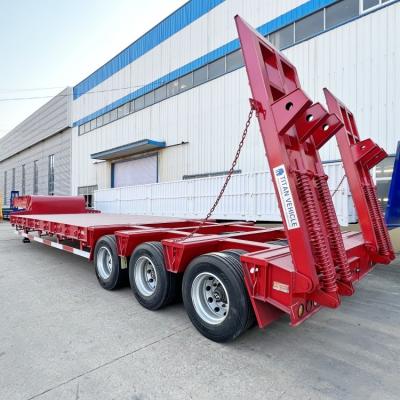 Chine 3 Line 6 Axle 100/120 Ton Construction Machinery Carrier Low Bed Trailer With Ramps for Sale à vendre
